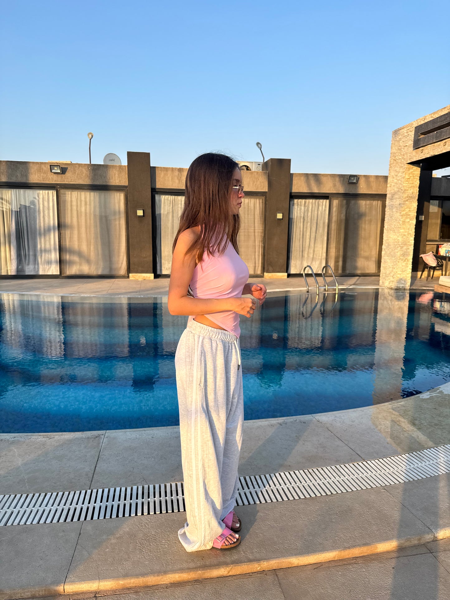 Striped Pants in Grey